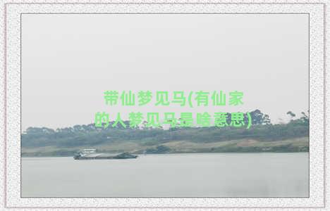 带仙梦见马(有仙家的人梦见马是啥意思)