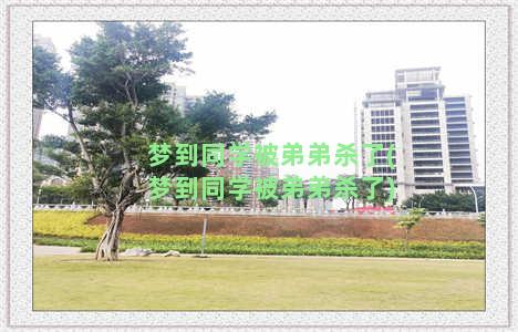 梦到同学被弟弟杀了(梦到同学被弟弟杀了)