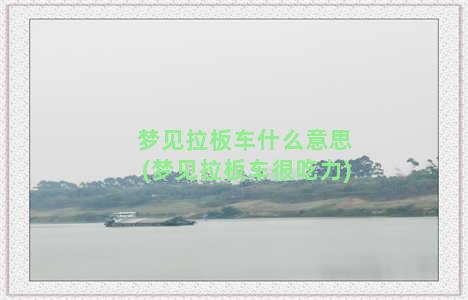 梦见拉板车什么意思(梦见拉板车很吃力)